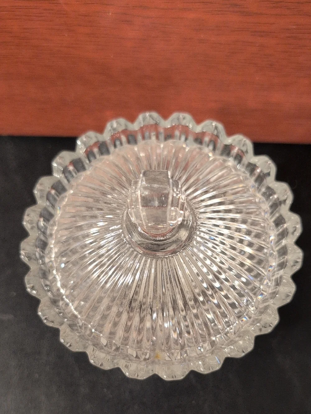 Glass Lidded Sugar Bowl